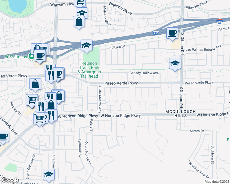 map of restaurants, bars, coffee shops, grocery stores, and more near 167 Tidewater Range Court in Henderson