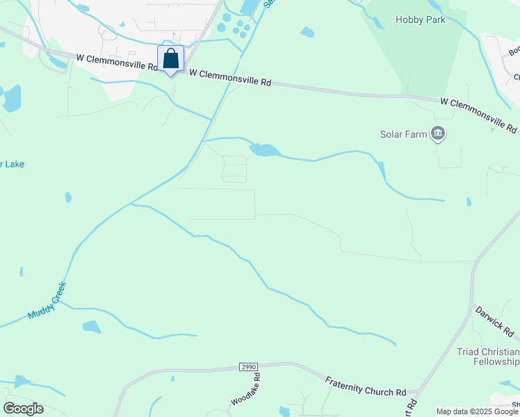 map of restaurants, bars, coffee shops, grocery stores, and more near 105 Evans Court in Winston-Salem
