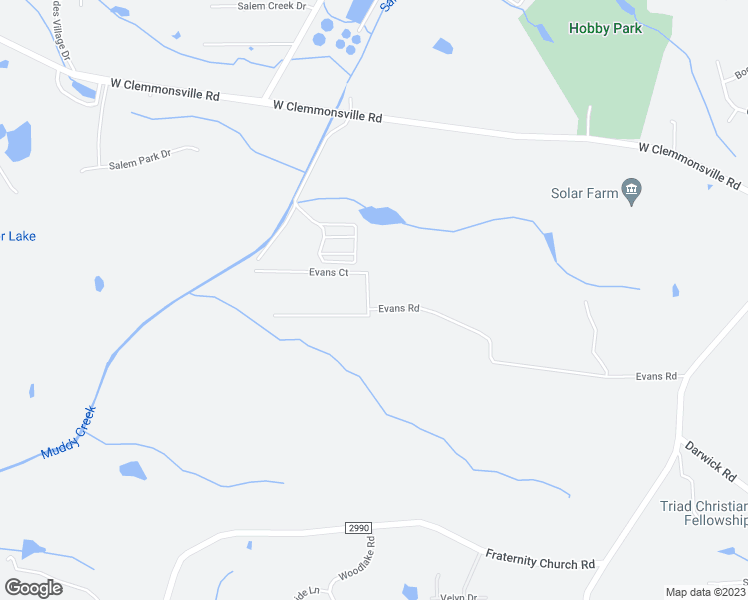 map of restaurants, bars, coffee shops, grocery stores, and more near 105 Evans Court in Winston-Salem