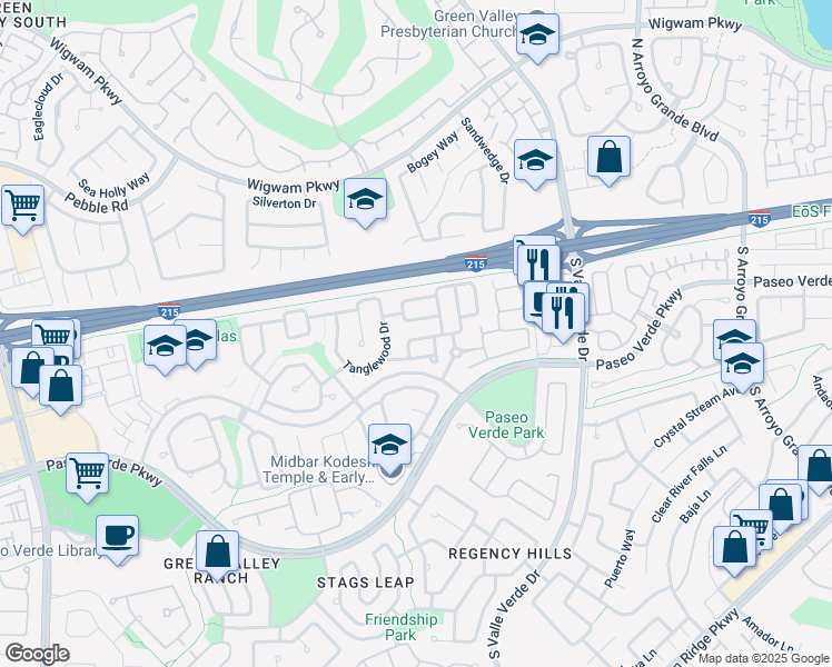 map of restaurants, bars, coffee shops, grocery stores, and more near 1908 Coyote Pass Way in Henderson