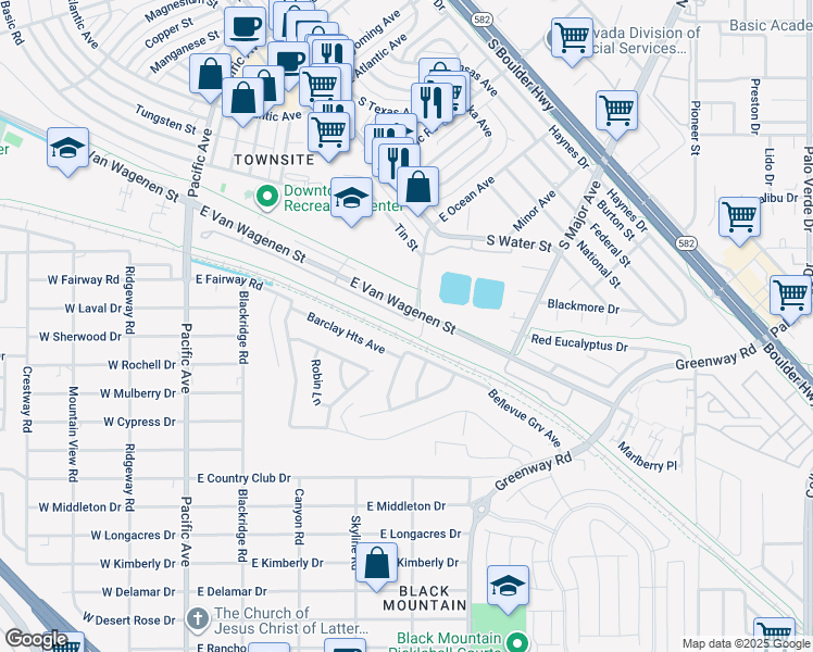 map of restaurants, bars, coffee shops, grocery stores, and more near 138 Barclay Heights Avenue in Henderson