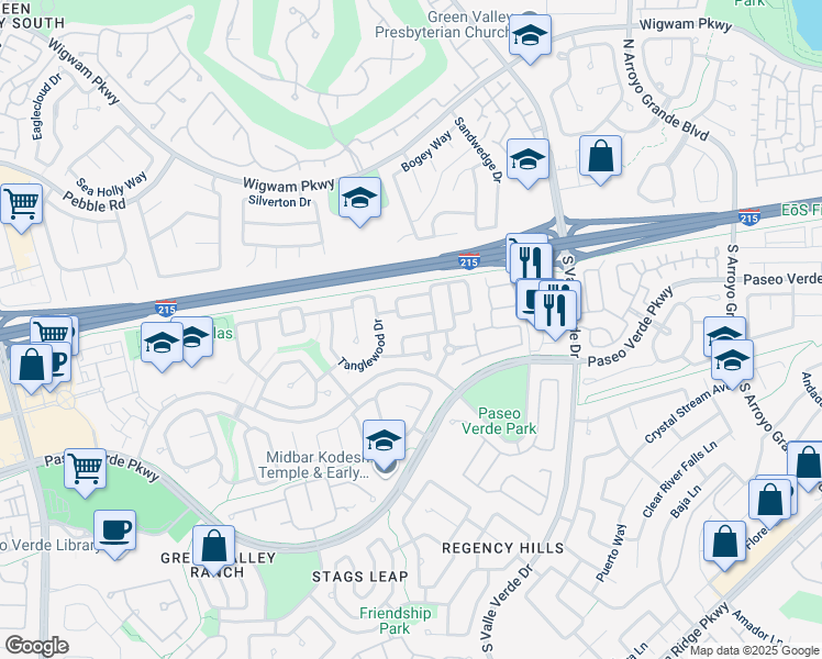 map of restaurants, bars, coffee shops, grocery stores, and more near 1908 Coyote Pass Way in Henderson