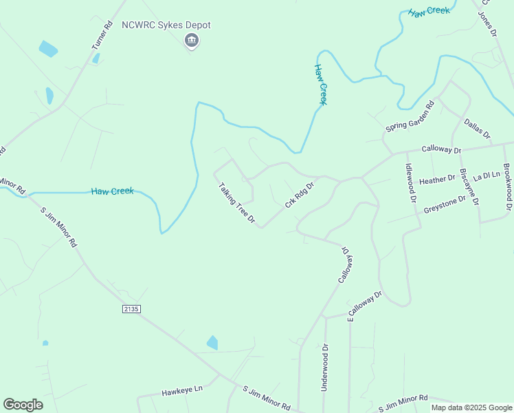 map of restaurants, bars, coffee shops, grocery stores, and more near Talking Tree Drive in Mebane