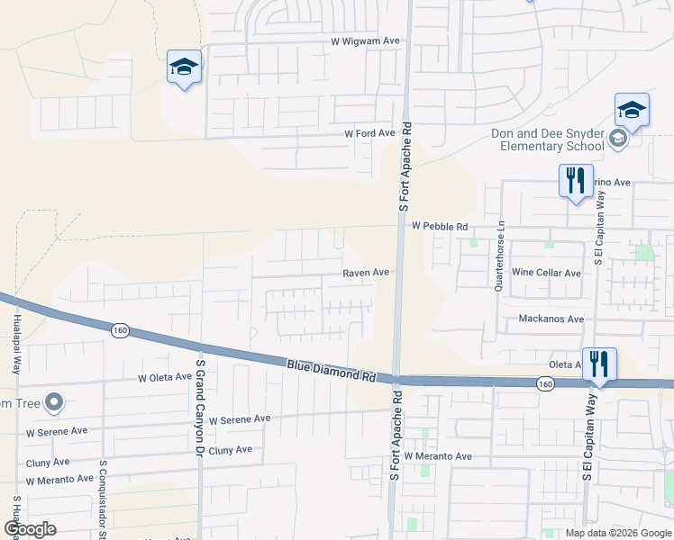 map of restaurants, bars, coffee shops, grocery stores, and more near 9501 Ashlee Ridge Avenue in Las Vegas