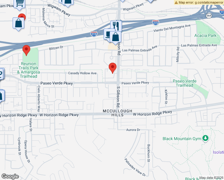 map of restaurants, bars, coffee shops, grocery stores, and more near 201 South Gibson Road in Henderson