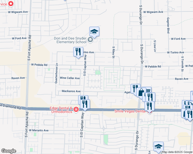 map of restaurants, bars, coffee shops, grocery stores, and more near 8962 Rufina Street in Las Vegas