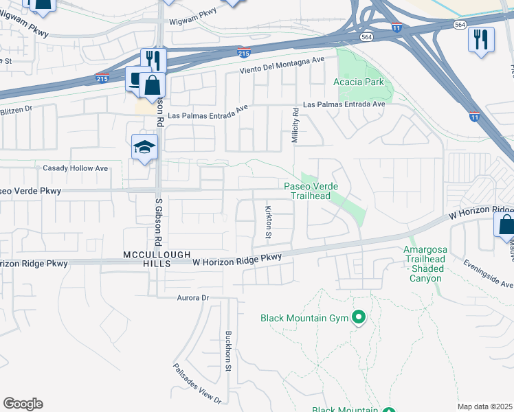 map of restaurants, bars, coffee shops, grocery stores, and more near 128 Dunblane Street in Henderson