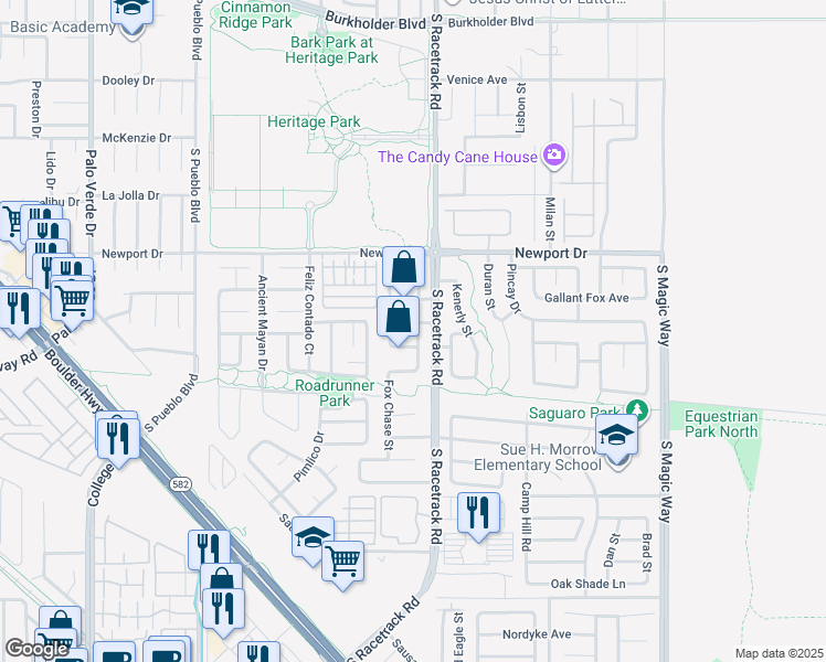 map of restaurants, bars, coffee shops, grocery stores, and more near 991 Hidden Meadow Avenue in Henderson