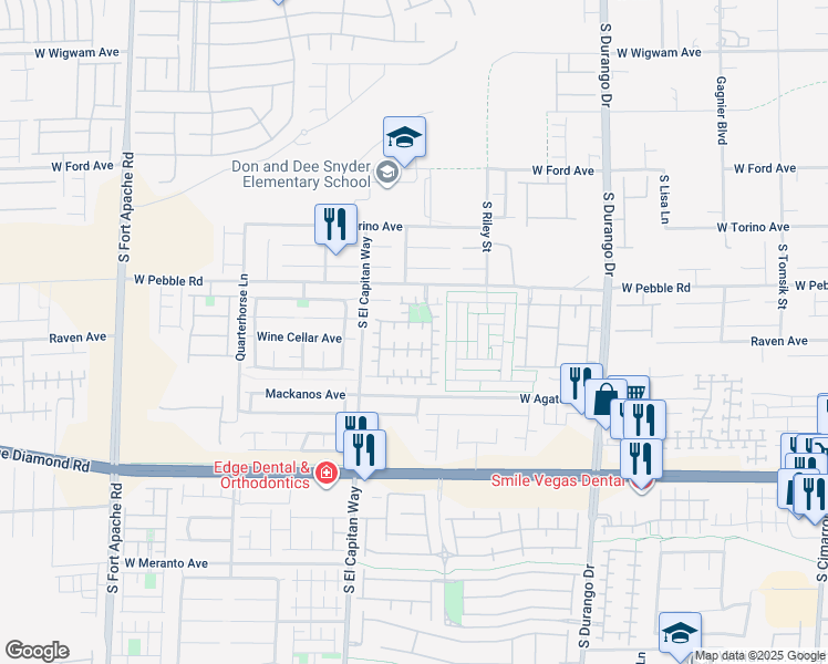 map of restaurants, bars, coffee shops, grocery stores, and more near 8935 Rufina Street in Las Vegas