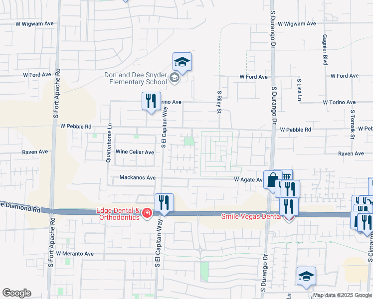 map of restaurants, bars, coffee shops, grocery stores, and more near 8962 Rufina Street in Las Vegas