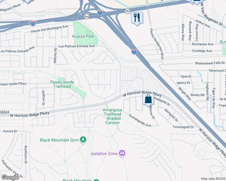 map of restaurants, bars, coffee shops, grocery stores, and more near 194 Carlsbad Caverns Street in Henderson