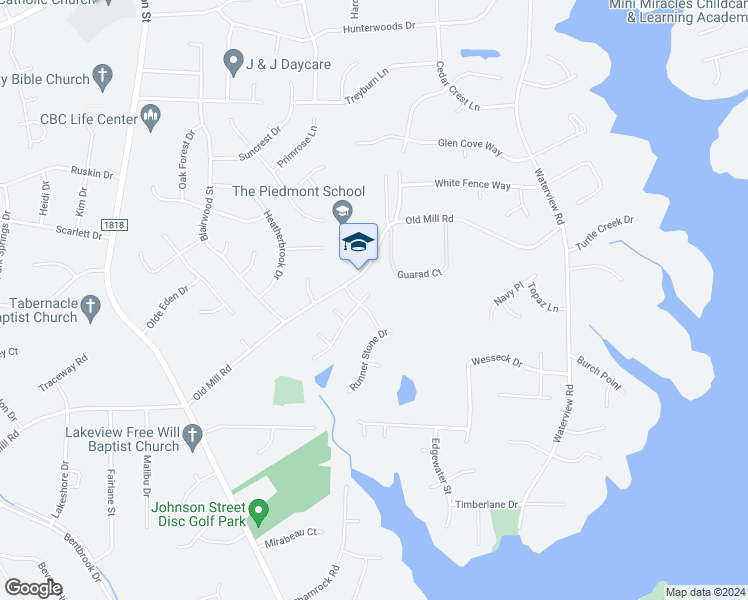 map of restaurants, bars, coffee shops, grocery stores, and more near 1854 Yates Mill Court in High Point