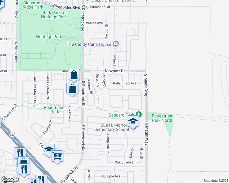 map of restaurants, bars, coffee shops, grocery stores, and more near 1109 Pincay Drive in Henderson