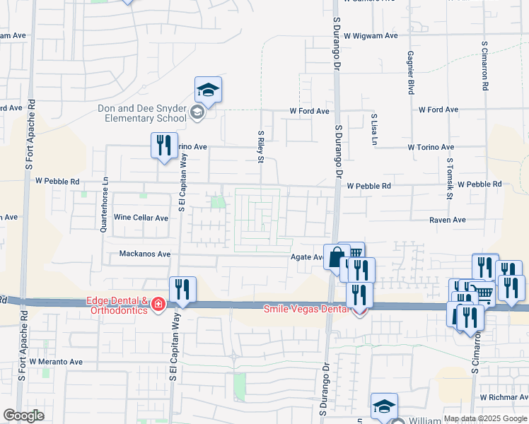 map of restaurants, bars, coffee shops, grocery stores, and more near 8780 Parsons Ridge Avenue in Las Vegas