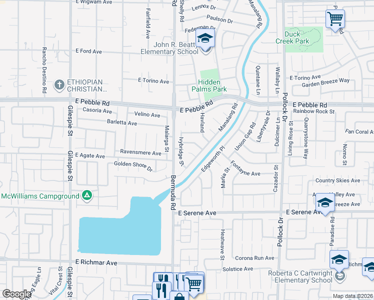 map of restaurants, bars, coffee shops, grocery stores, and more near 422 Kirkstone Way in Las Vegas
