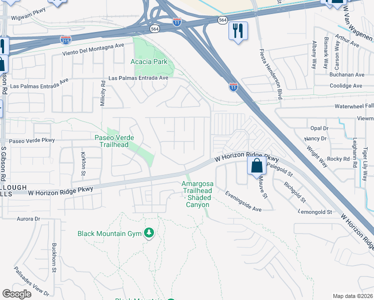 map of restaurants, bars, coffee shops, grocery stores, and more near 194 Kings Canyon Court in Henderson