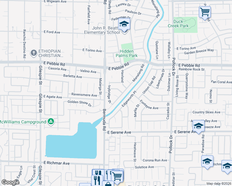 map of restaurants, bars, coffee shops, grocery stores, and more near 422 Kirkstone Way in Las Vegas