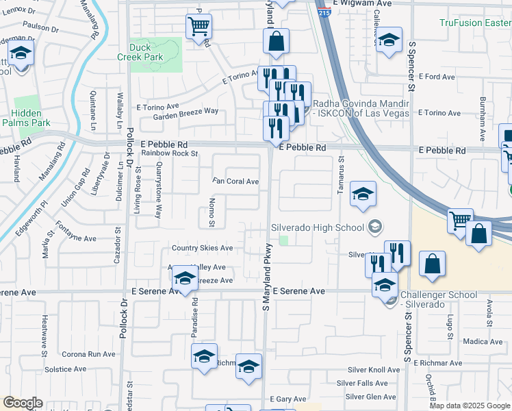 map of restaurants, bars, coffee shops, grocery stores, and more near 1184 Desert Shale Avenue in Las Vegas