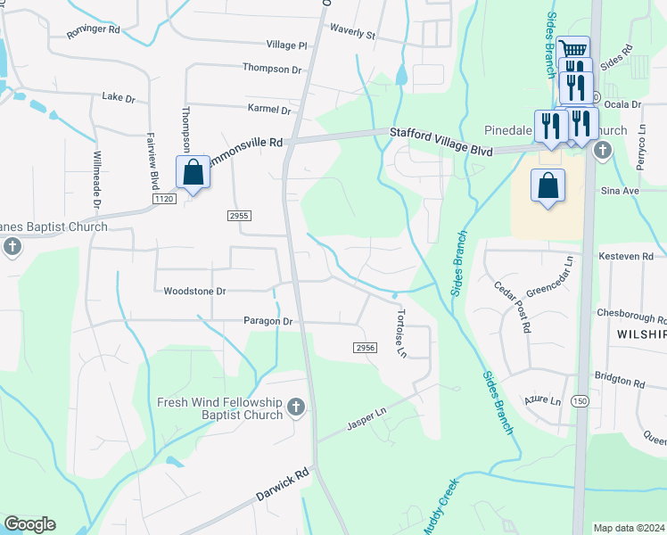 map of restaurants, bars, coffee shops, grocery stores, and more near 133 Tortoise Lane in Winston-Salem