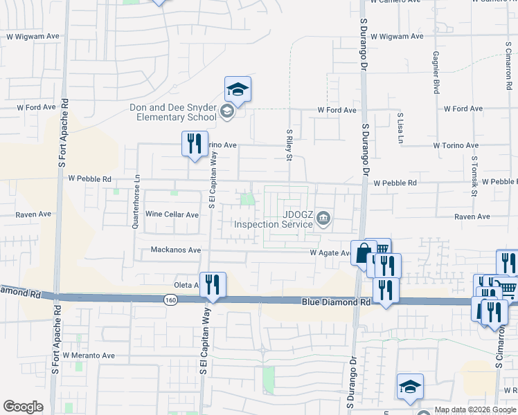 map of restaurants, bars, coffee shops, grocery stores, and more near 8964 Salvatore Street in Las Vegas