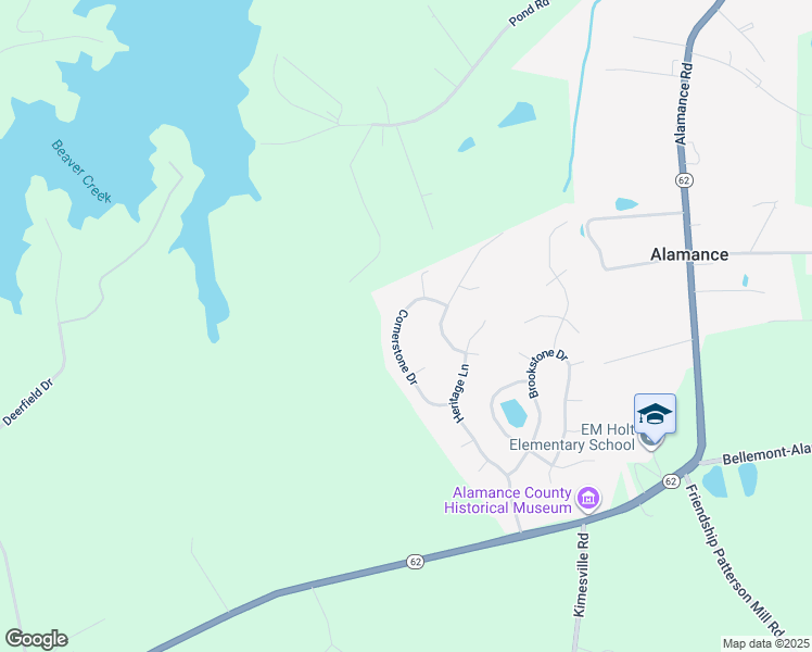 map of restaurants, bars, coffee shops, grocery stores, and more near 4446 Cornerstone Drive in Burlington