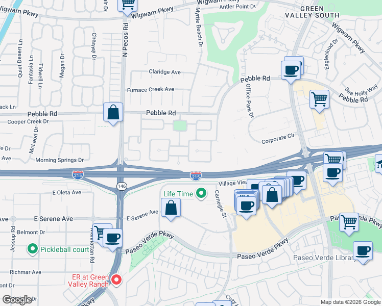 map of restaurants, bars, coffee shops, grocery stores, and more near 27 Black Washington Way in Henderson