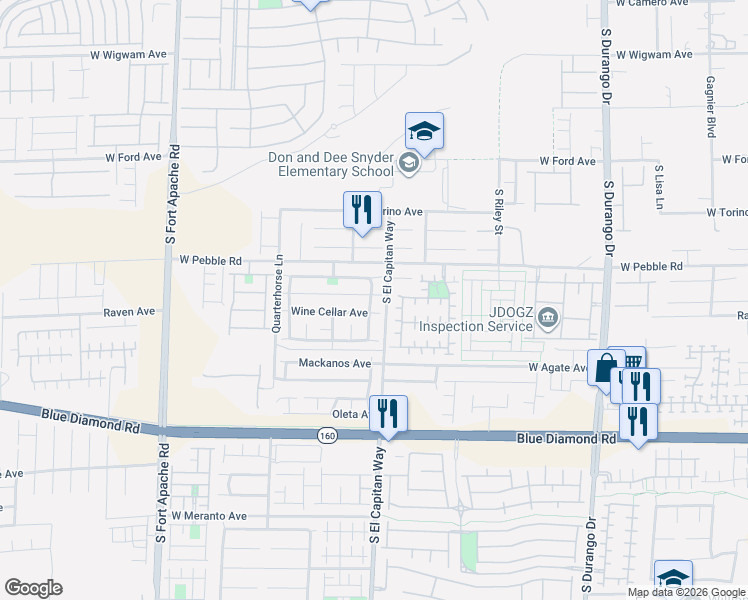 map of restaurants, bars, coffee shops, grocery stores, and more near 9005 Vintage Wine Avenue in Las Vegas