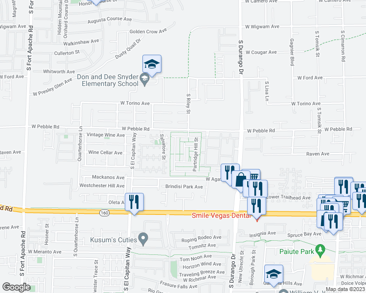 map of restaurants, bars, coffee shops, grocery stores, and more near 8967 Ellenbrook Street in Las Vegas