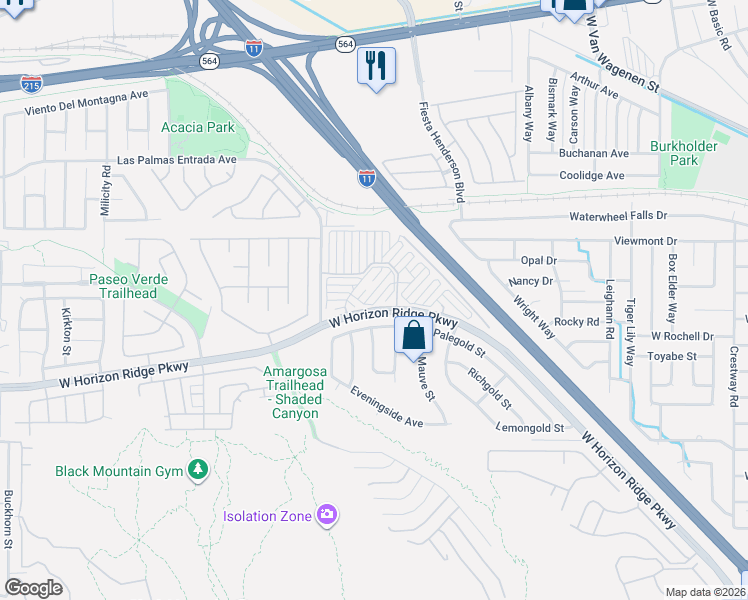 map of restaurants, bars, coffee shops, grocery stores, and more near 63 Brown Swallow Way in Henderson