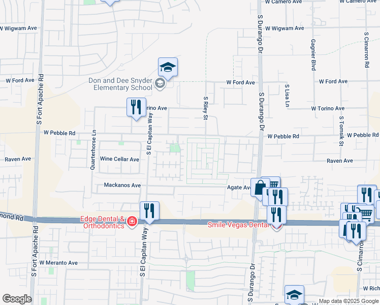 map of restaurants, bars, coffee shops, grocery stores, and more near 8965 College Green Street in Las Vegas