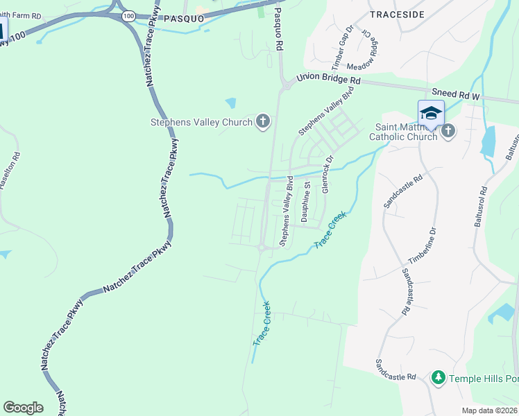 map of restaurants, bars, coffee shops, grocery stores, and more near 633-6143 Pasquo Road in Franklin