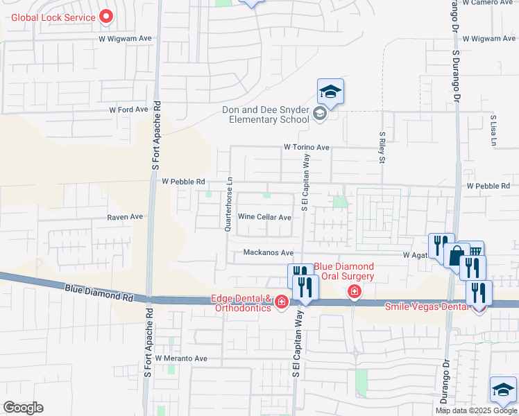 map of restaurants, bars, coffee shops, grocery stores, and more near 9121 Spumante Avenue in Las Vegas