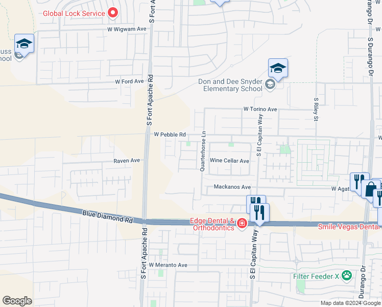 map of restaurants, bars, coffee shops, grocery stores, and more near 9243 Sterling Hill Avenue in Las Vegas