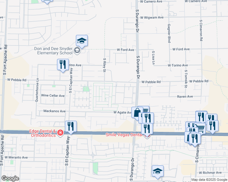 map of restaurants, bars, coffee shops, grocery stores, and more near 8985 South Durango Drive in Las Vegas