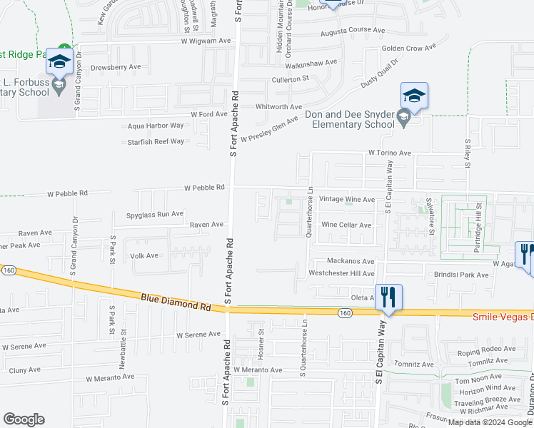 map of restaurants, bars, coffee shops, grocery stores, and more near 9310 Winebrook Avenue in Las Vegas