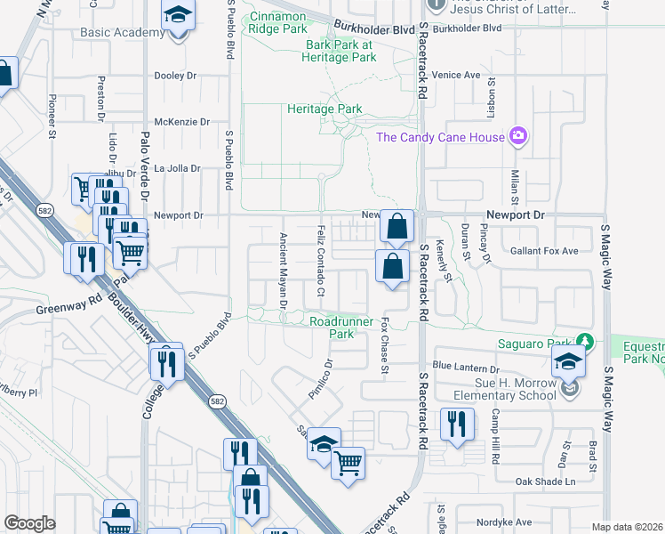 map of restaurants, bars, coffee shops, grocery stores, and more near 840 Candido Garcia Avenue in Henderson