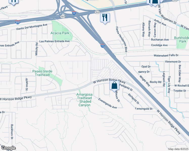 map of restaurants, bars, coffee shops, grocery stores, and more near 495 Baby Eagle Street in Henderson