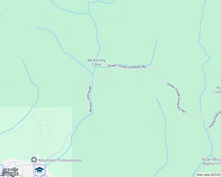 map of restaurants, bars, coffee shops, grocery stores, and more near 493 Spring Hill Road in Bakersville