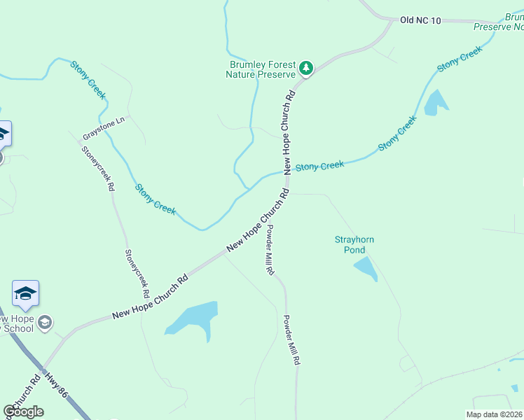 map of restaurants, bars, coffee shops, grocery stores, and more near 2534 New Hope Church Road in Chapel Hill