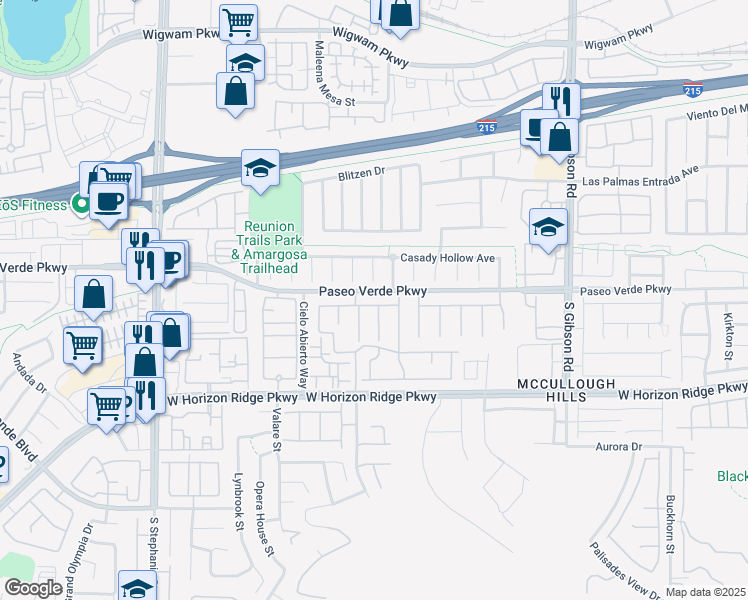map of restaurants, bars, coffee shops, grocery stores, and more near 1200 Tranquil Rain Avenue in Henderson