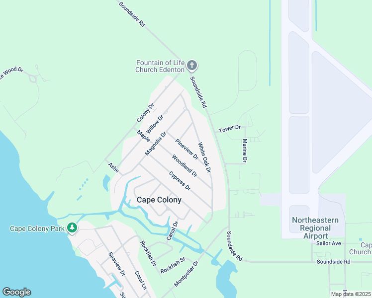 map of restaurants, bars, coffee shops, grocery stores, and more near 411 Pineview Drive in Edenton