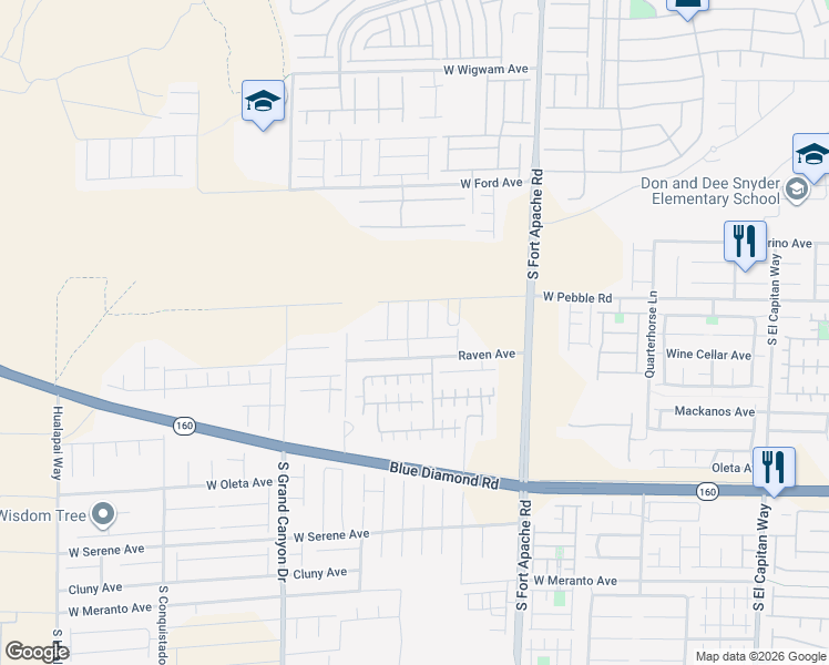 map of restaurants, bars, coffee shops, grocery stores, and more near 9571 Raven Avenue in Las Vegas