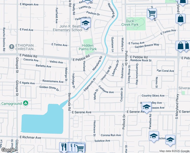 map of restaurants, bars, coffee shops, grocery stores, and more near 9051 Edgeworth Pl in Las Vegas