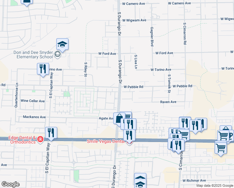 map of restaurants, bars, coffee shops, grocery stores, and more near 8985 South Durango Drive in Las Vegas