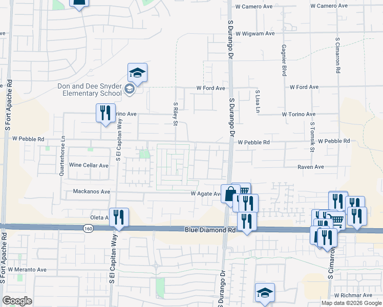 map of restaurants, bars, coffee shops, grocery stores, and more near 8985 South Durango Drive in Las Vegas