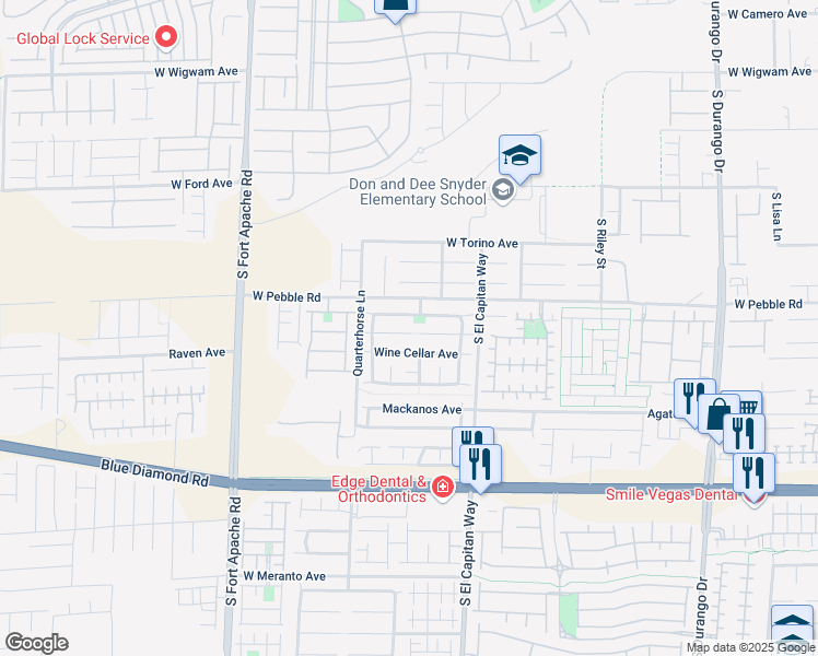 map of restaurants, bars, coffee shops, grocery stores, and more near 9120 Spumante Avenue in Las Vegas