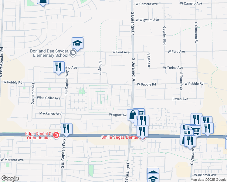 map of restaurants, bars, coffee shops, grocery stores, and more near 8985 South Durango Drive in Las Vegas