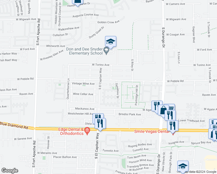 map of restaurants, bars, coffee shops, grocery stores, and more near 8935 Rufina Street in Las Vegas