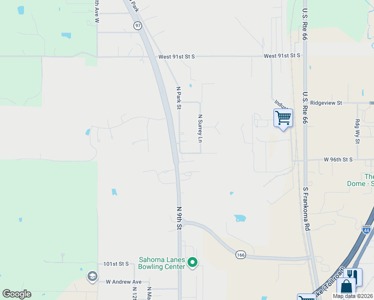 map of restaurants, bars, coffee shops, grocery stores, and more near 8 Carriage Road in Sapulpa