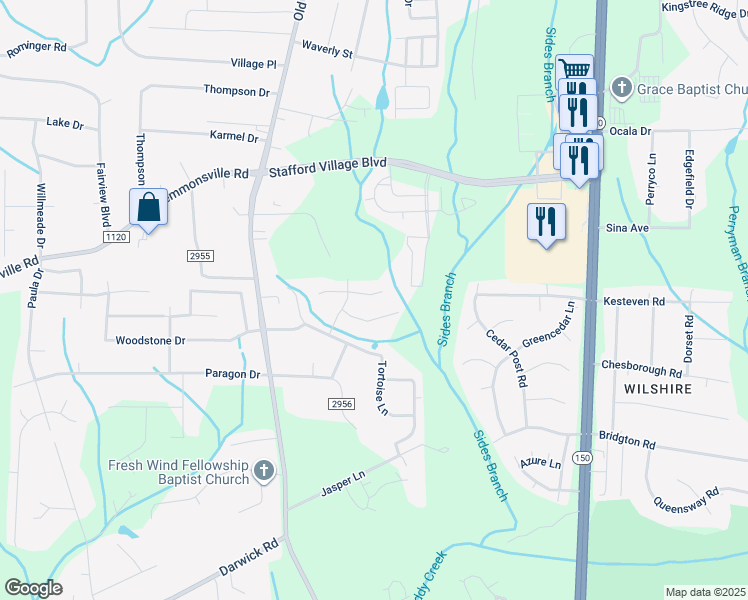 map of restaurants, bars, coffee shops, grocery stores, and more near 248 Stone Moss Lane in Winston-Salem